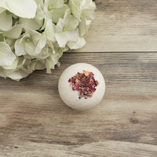 Load image into Gallery viewer, Rose and Bergamot low fragrance bath bomb
