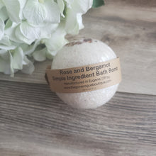 Load image into Gallery viewer, Rose and Bergamot low fragrance bath bomb