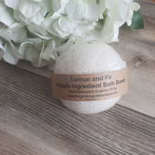 Load image into Gallery viewer, Lemon and fir low fragrance bath bomb
