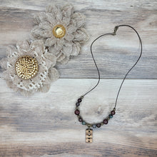 Load image into Gallery viewer, Zebrawood 3 heart necklace
