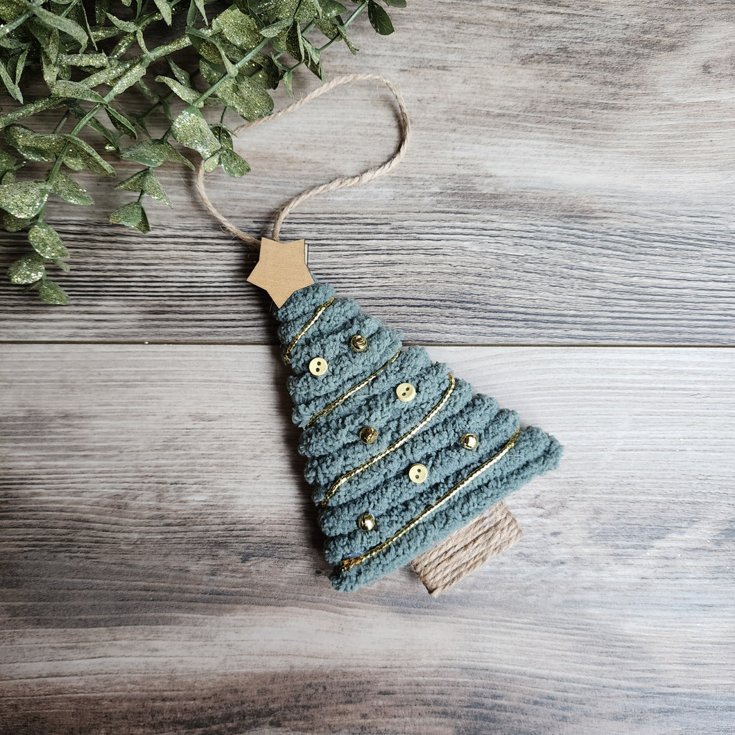 Yarn Christmas tree ornaments