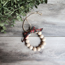 Load image into Gallery viewer, Wood bead wreath ornament
