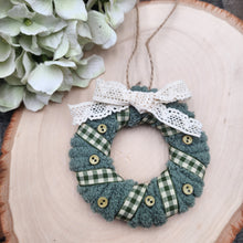 Load image into Gallery viewer, Wrapped  Christmas wreath ornament
