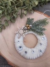 Load image into Gallery viewer, Wrapped  Christmas wreath ornament
