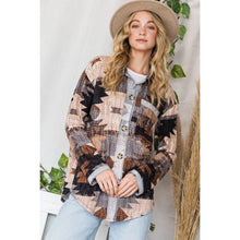 Load image into Gallery viewer, Lovely J - Aztec Striped Oversized Button Down Shirt
