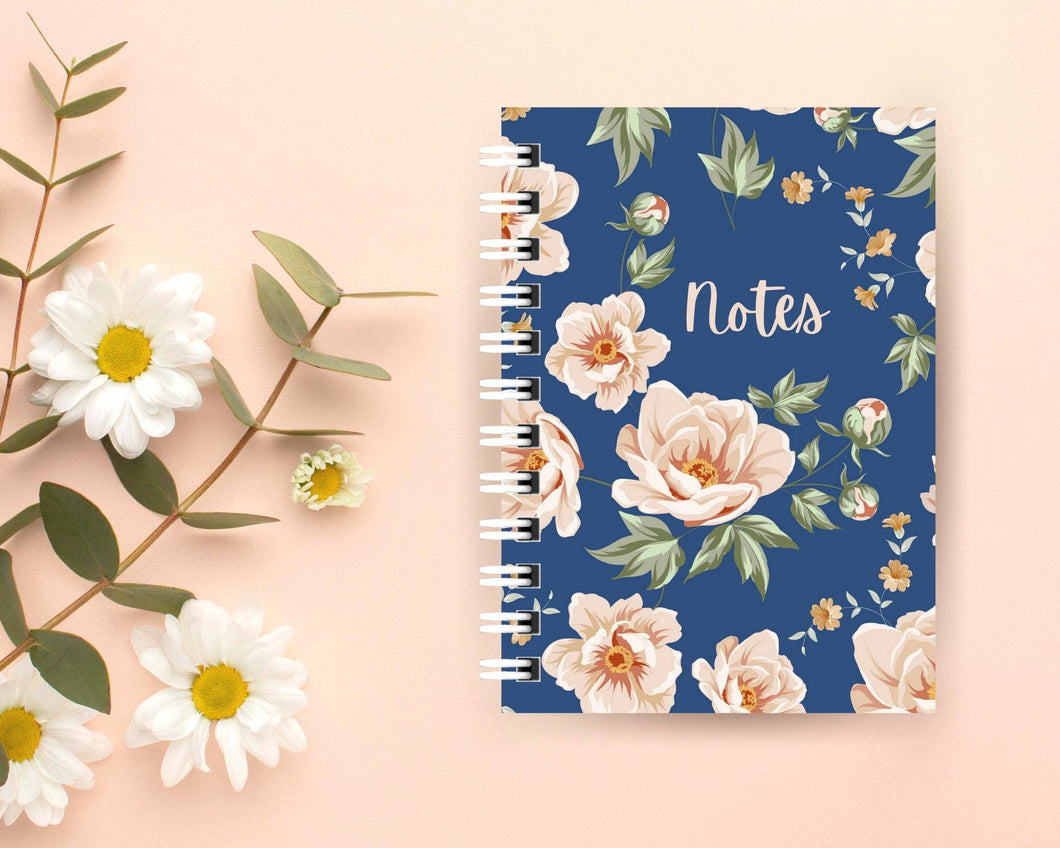 Navy/Blush Magnolias Pocket Notebook Journal