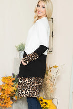 Load image into Gallery viewer, Celeste Clothing- Ivory/Leopard Cardigan
