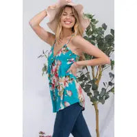 Load image into Gallery viewer, Celeste Clothing - FLORAL SLEEVELESS EMPIRE TOP
