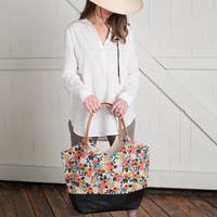 Load image into Gallery viewer, NW Convertible Tote In Bloom Floral Linen Canvas

