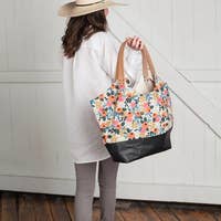 Load image into Gallery viewer, NW Convertible Tote In Bloom Floral Linen Canvas
