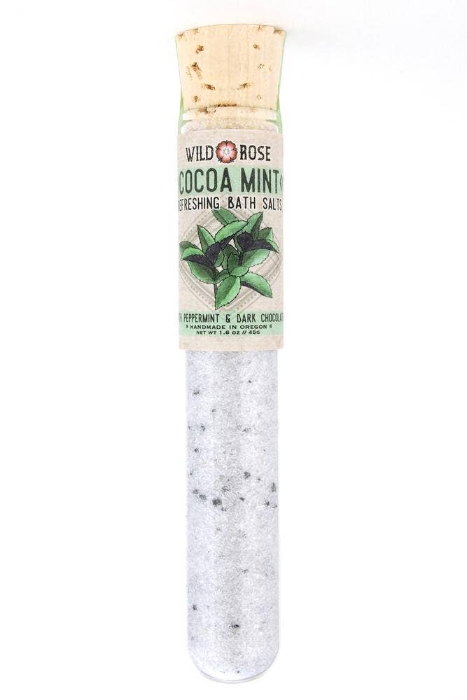 Wild Rose Herbs - 1.6oz Cocoamint Bath Salt Test Tube