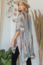 Load image into Gallery viewer, Jade by Jane- Flower Print Mesh Hi-Lo Kimono

