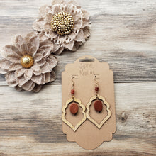 Load image into Gallery viewer, Bamboo and Goldstone earrings
