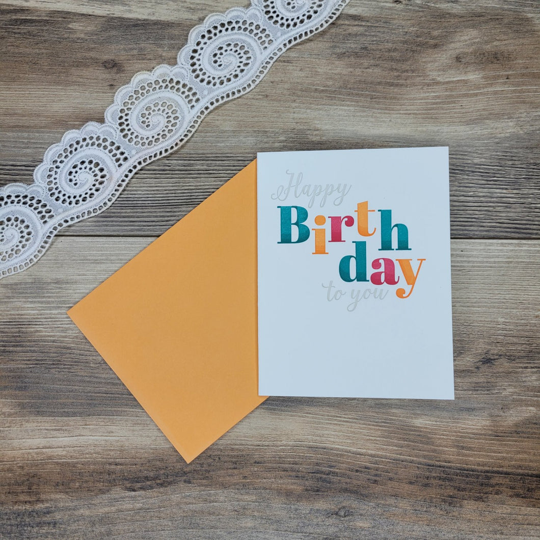 Dancing letters card- Happy birthday to you by Twin Ravens Press