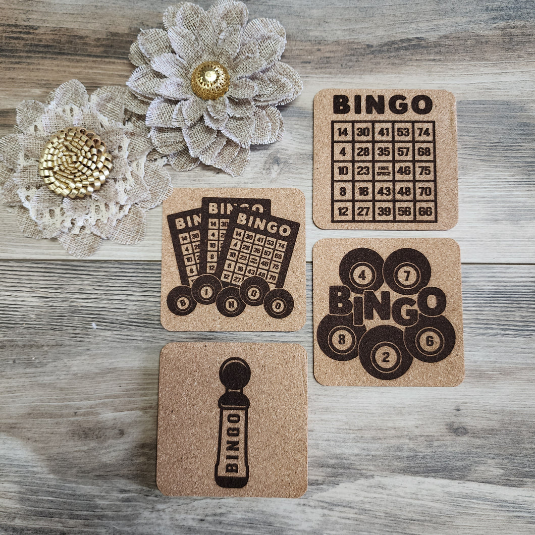 Cork Bingo Coasters