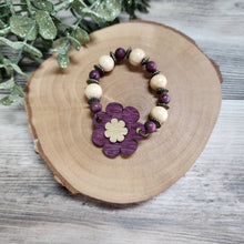Load image into Gallery viewer, Purple heart flower centerpiece bracelet
