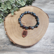 Load image into Gallery viewer, African Bloodstone bracelet with Padauk wood charm
