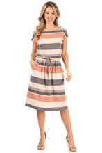Load image into Gallery viewer, Chris and Carol-  Striped midi dress

