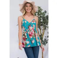 Load image into Gallery viewer, Celeste Clothing - FLORAL SLEEVELESS EMPIRE TOP
