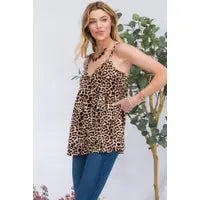 Load image into Gallery viewer, Celeste Clothing - LEOPARD SLEEVELESS EMPIRE TOP
