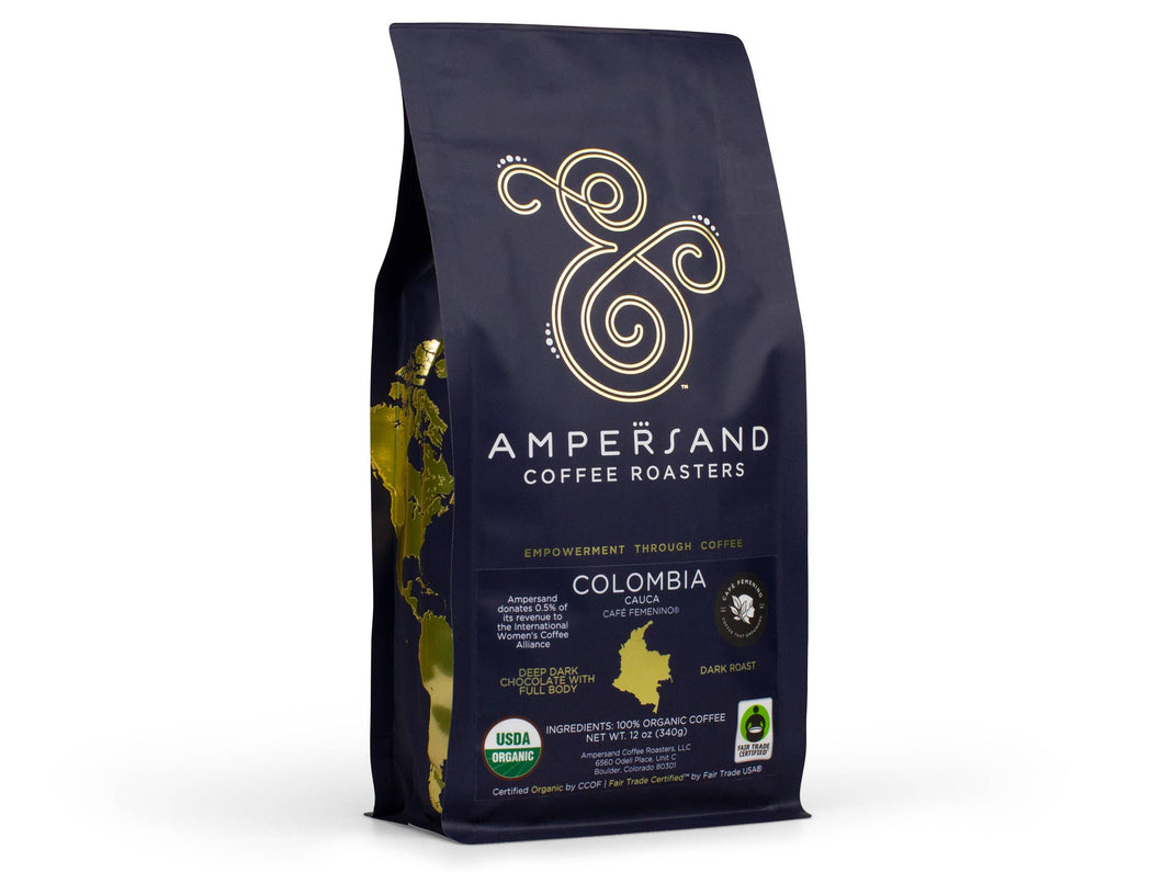 Ampersand Coffee Roasters - 12 oz Colombia Whole bean Coffee (Dark Roast)
