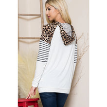 Load image into Gallery viewer, Celeste Clothing - Ivory Leopard Hoodie
