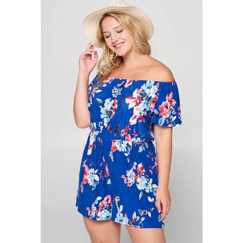 Emerald Collection - Floral Printed Off Shoulder Romper