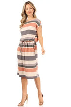 Load image into Gallery viewer, Chris and Carol-  Striped midi dress
