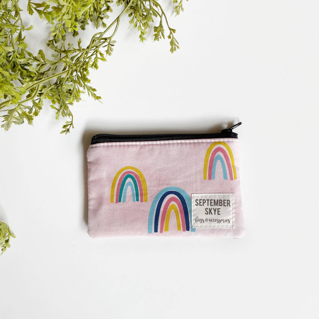 September Skye Bags & Accessories - Mini coin purse in pink rainbow