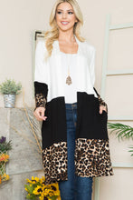 Load image into Gallery viewer, Celeste Clothing- Ivory/Leopard Cardigan
