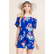 Load image into Gallery viewer, Emerald Collection - Floral Printed Off Shoulder Romper
