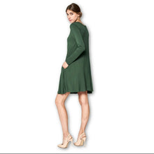 Load image into Gallery viewer, LK Luv- Long Sleeve Modern Tunic Dress:  Green
