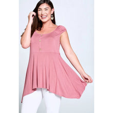 Load image into Gallery viewer, Emerald Collection - Off Shoulder Button Tunic Top
