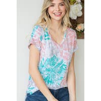 Load image into Gallery viewer, Lovely J-  Tie Dye V Neck Tee
