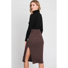 Load image into Gallery viewer, JADE BY JANE - RIBBED SIDE SLIT MIDI SKIRT
