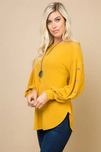 Load image into Gallery viewer, Emerald Collection -Soft and Fuzzy Balloon Sleeves Top
