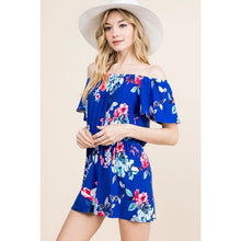 Load image into Gallery viewer, Emerald Collection - Floral Printed Off Shoulder Romper
