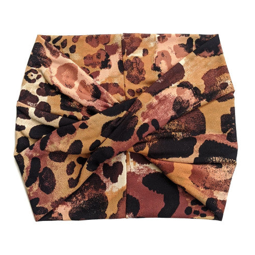 Crunchy Love Co. Painted Leopard Women's Wide Headband