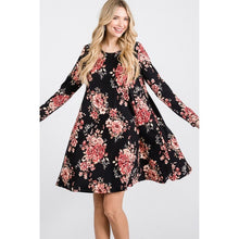 Load image into Gallery viewer, Jade by Jane- Long Sleeve Floral Print Dress
