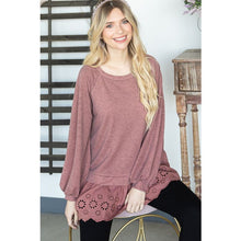 Load image into Gallery viewer, Jade by Jane- Long Sleeve Top with Lace Trim
