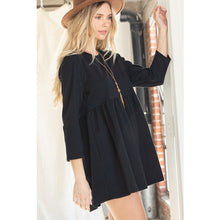 Load image into Gallery viewer, Jade by Jane- Crochet Trim Button Tab Baby Doll Tunic
