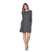 Load image into Gallery viewer, LK Luv- Long Sleeve Modern Tunic Dress: Gray
