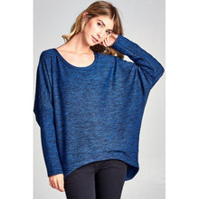 Load image into Gallery viewer, LK Luv- Navy Dolman long sleeve sweatshirt
